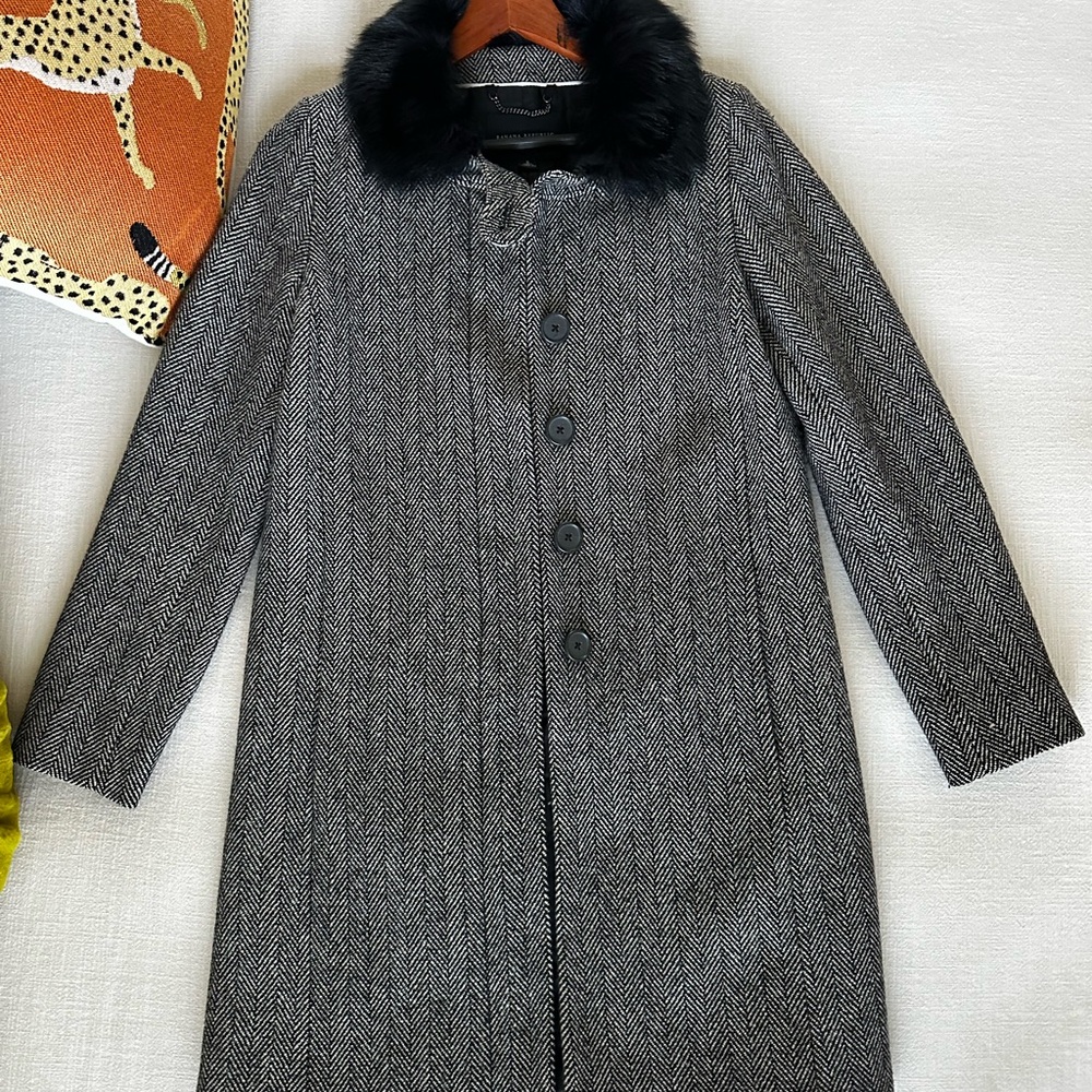 Banana Republic Women's Gray Herringbone Coat